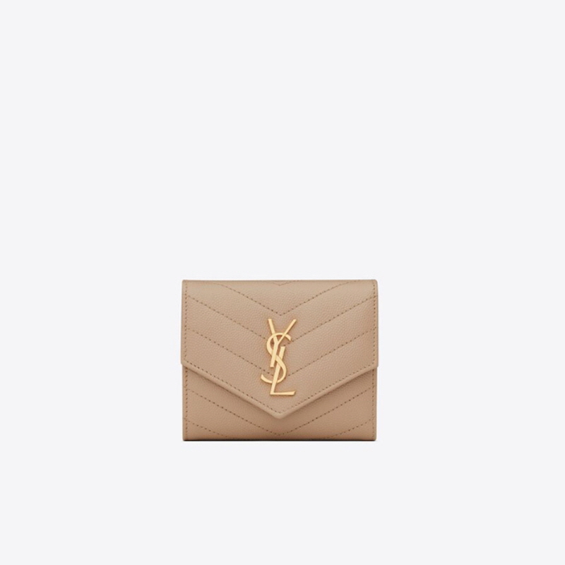 [premium] YVES SAINT LAURENT 입생로랑 그랑 드 뿌드르 엠보스드 CASSANDRE 생 로랑 마틀라세 머티 폴드 지갑