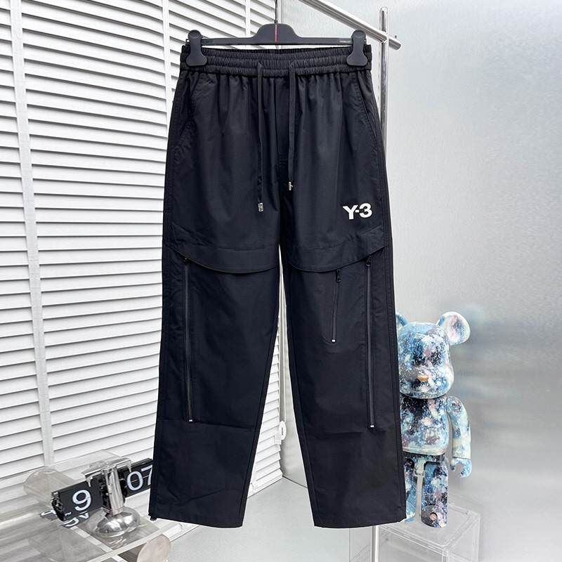 Y-3 나일론 스트레이트 팬츠 블랙