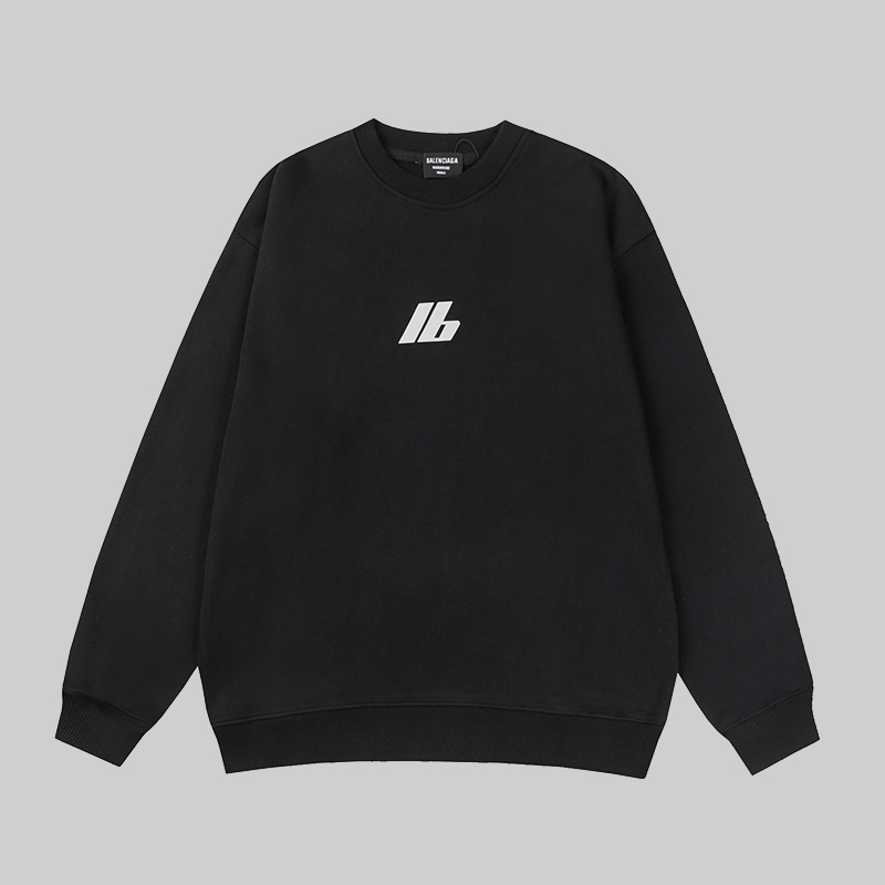 [S~XL]발렌시아가 리플렉팅 로고 스웨트셔츠 블랙