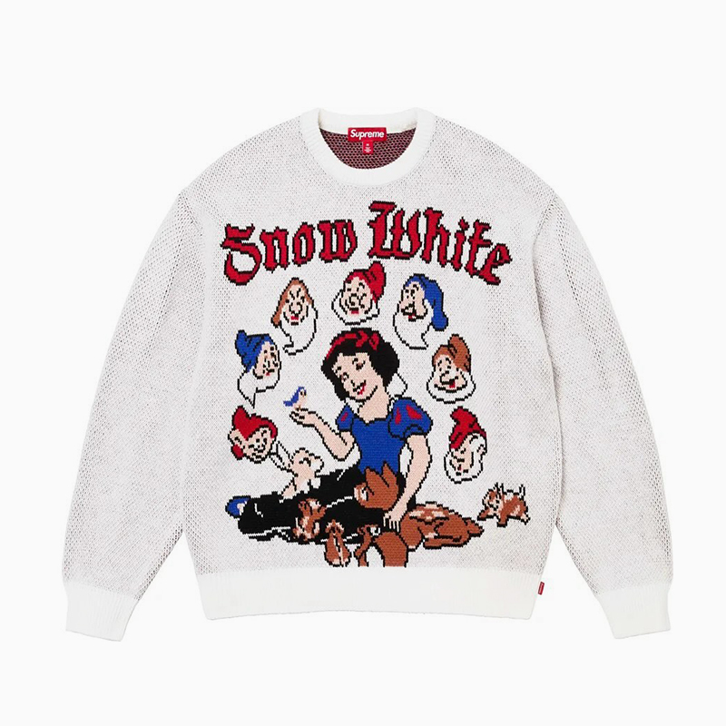 [S~2XL]슈프림 2024 Snow White pieces 니트 스웨터 화이트